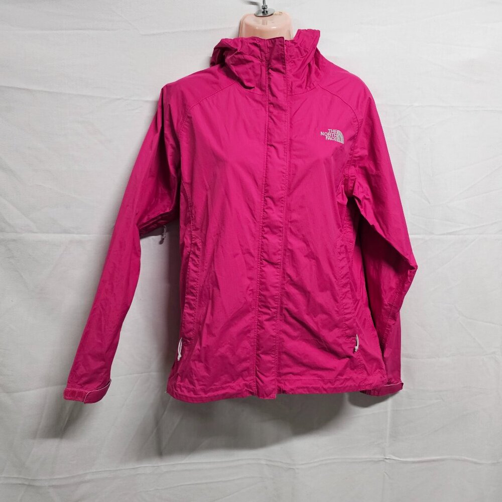 The North Face Full Zip Rain Hooded Jacket Women Size S Bright Pink Unlined